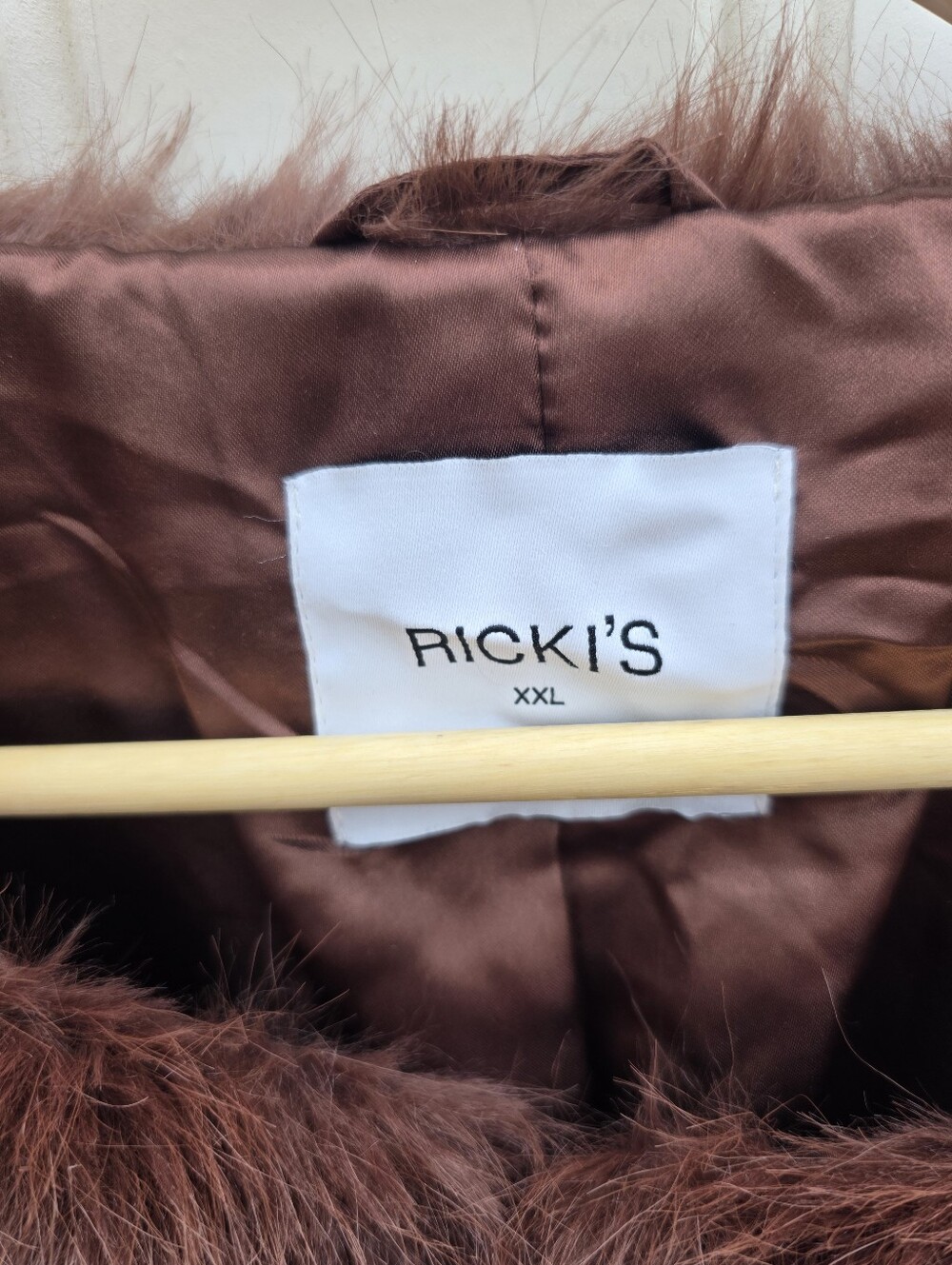 Ricki's Mia Faux Fur Shaggy Fluffy Brown Coat Womens XXL - Picture 6 of 10